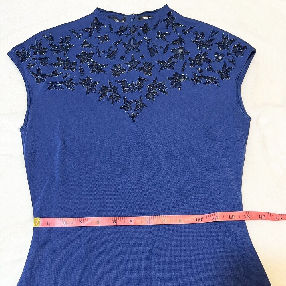 Rimini by Shaw Gown Formal Beaded Top Blue Maxi Women’s 6 - Picture 12 of 13